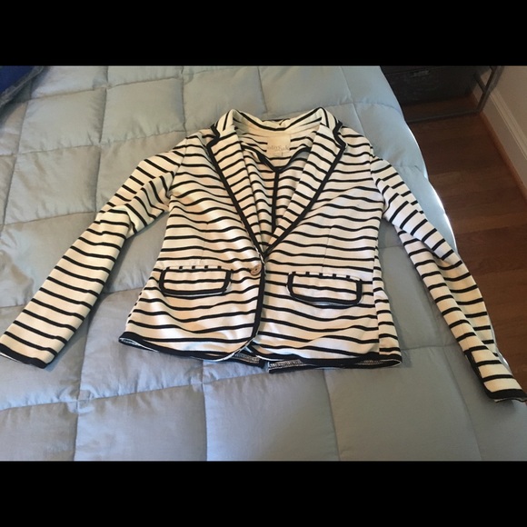 Black and white striped blazer