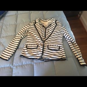 Black and white striped blazer