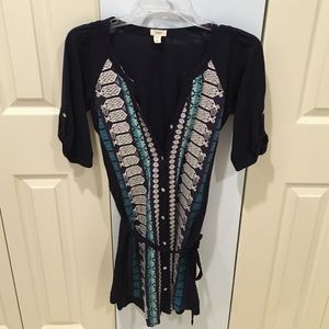 Anthroplogie 3/4 length sleeve shirtdress, size xs