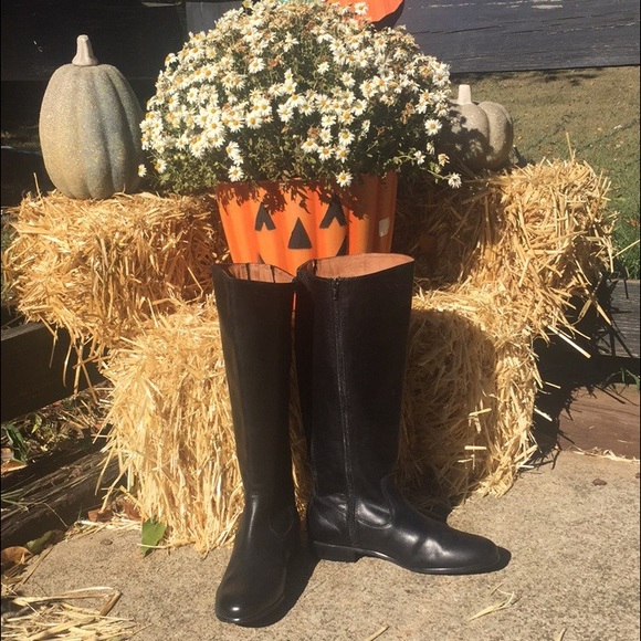 Black knee high tall boots
