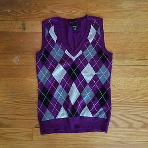 Purple argyle sweater vest