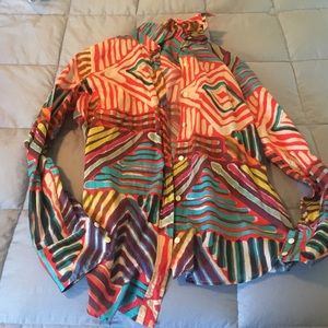Jcrew abstract paint brush shirt