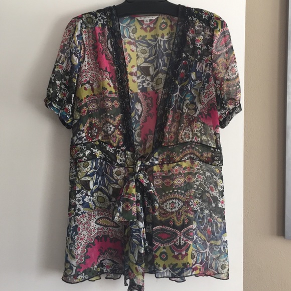 Cabi sheer floral top