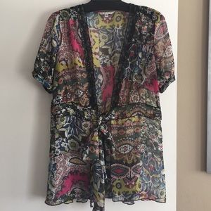 Cabi sheer floral top