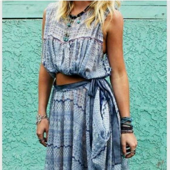 FREE PEOPLE 🌷 NWOT Geo Embroidered Cut-out Dress