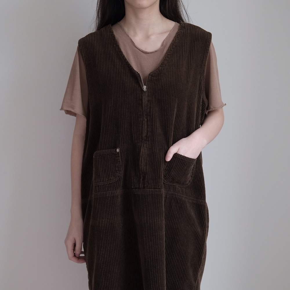 SOLD•Corduroy dress with front zipper