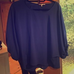Navy Blue Dolman Sleeve Shirt (M)