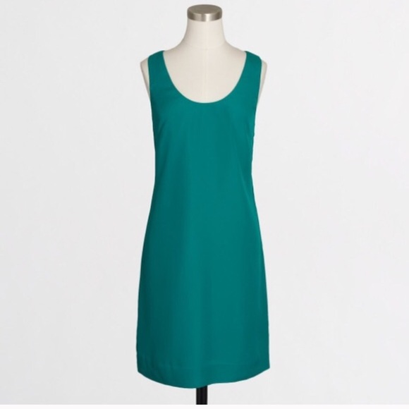 J.Crew Twist Back Teal Sateen Dress 00 - Picture 1 of 2