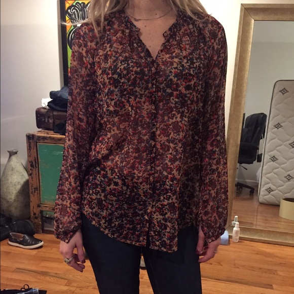 🖤 French connection sheer top fall colored size 4