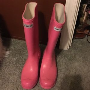 Pink hunter boots