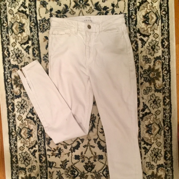 American Apparel High-Waisted White Jeans