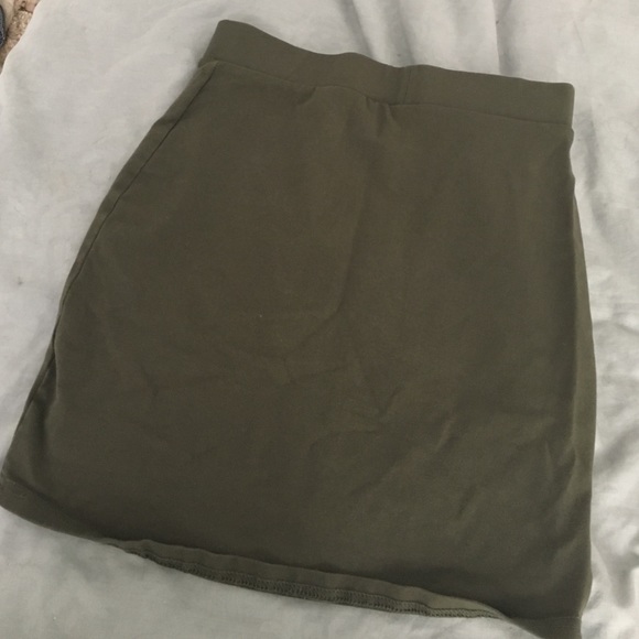 Olive pencil skirt