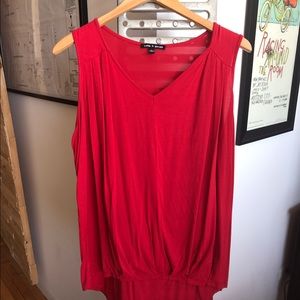 Red sleeveless flowy top