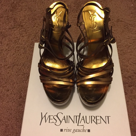 Yves Saint Laurent Platform Wedge Sandals
