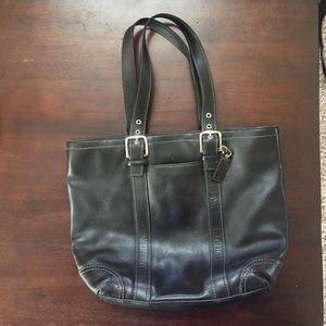 Black leather Coach purse
