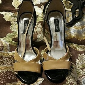 White house black market heels black tan size 5.5