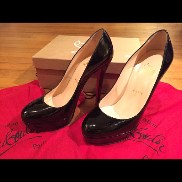 Christian Louboutin Bianca 140 Patent Black 38 - Picture 1 of 4