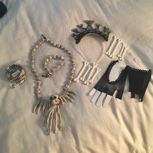 Skull jewelry, crown, accessories for Halloween