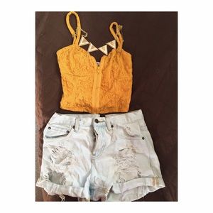 Mustard crop top