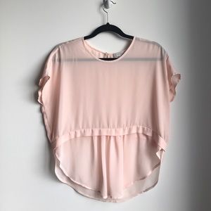 1.State silky blush pink shirt