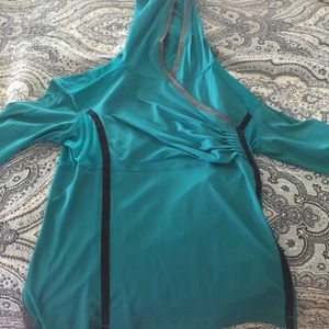 Teal hooded pullover