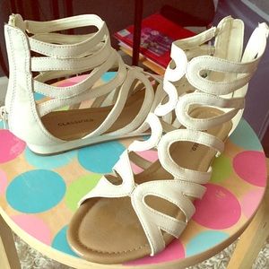 White gladiator sandals