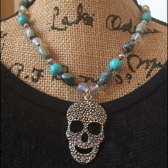Boho style Sugar Skull Necklace