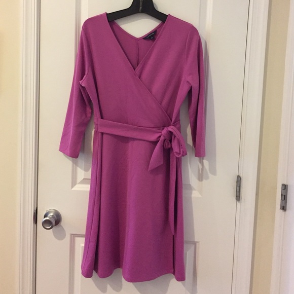 Orchid pink faux wrap dress