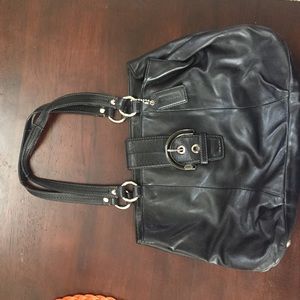 Black leather Coach purse