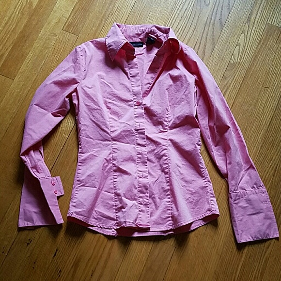Pink long sleeve blouse.