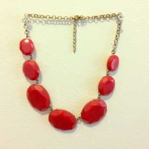 Francesca's bright red statement necklace