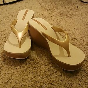 Brand new without box! Gold and cream sandals.