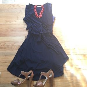 Navy Blue Wrap Dress