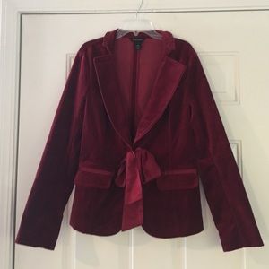 White House Black Market burgundy jacket.