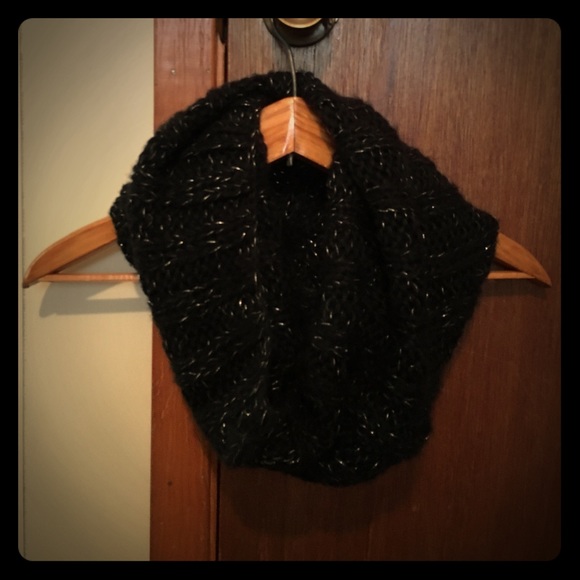 Knitted Black with silver sparkle Scarf
