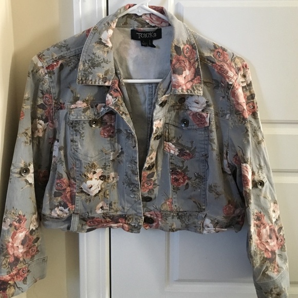 Floral jean jacket