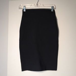Black Scuba Midi Skirt