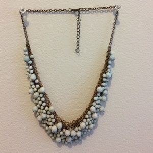 Francesca's light bluish gray statement necklace