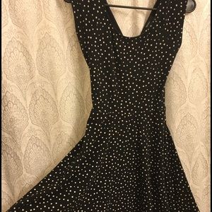Peekaboo back polka dot mini dress