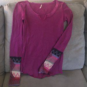 Free People waffle fabric pull-over
