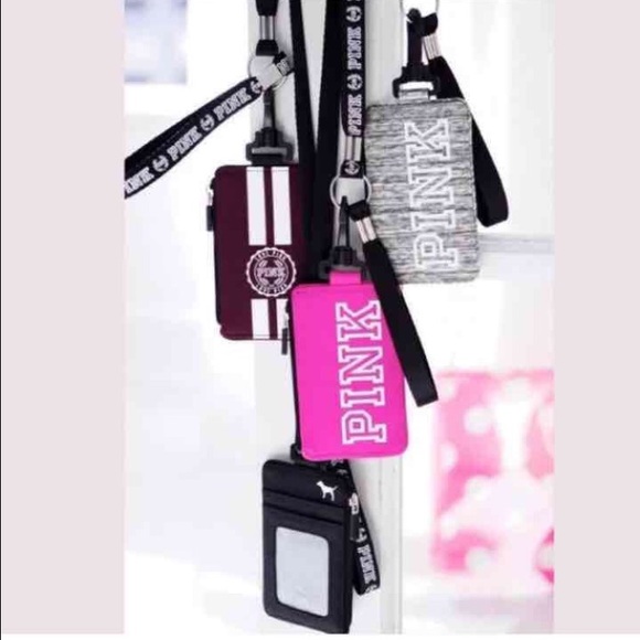 Pink lanyard with ID holder