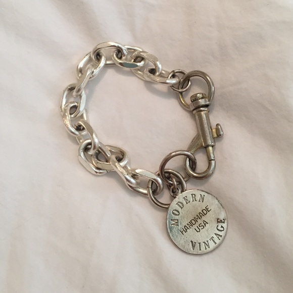 Vintage silver tag bracelet. JW engraving