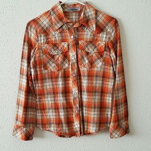 Orange plaid shirt