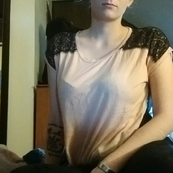 Forever 21 pink top with sheer back