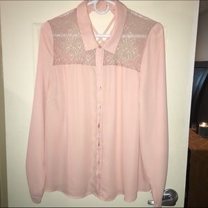 Pink long sleeve blouse