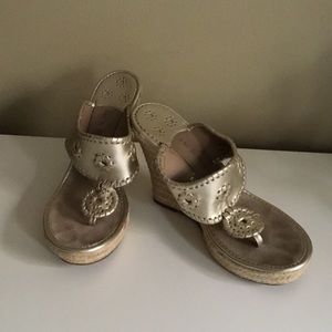 Jack Rogers Gold Wedge Sandals