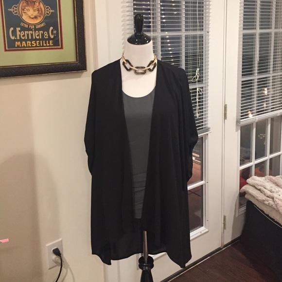 Sheer black long topper