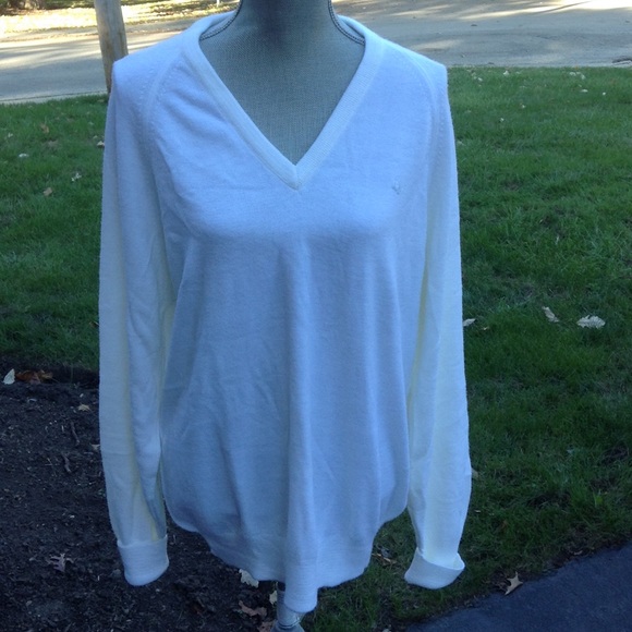 Christian Dior Sweaters - White V-neck Dior Sweater