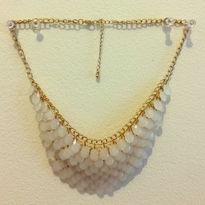 Francesca's cloudy white statement necklace