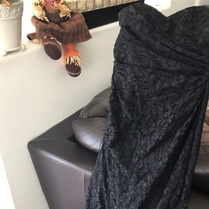 Long black lace dress